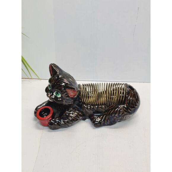 Vintage Cat Letter Coil Wire Holder, Red Ware Japan Mid Century Modern - Picture 1 of 5